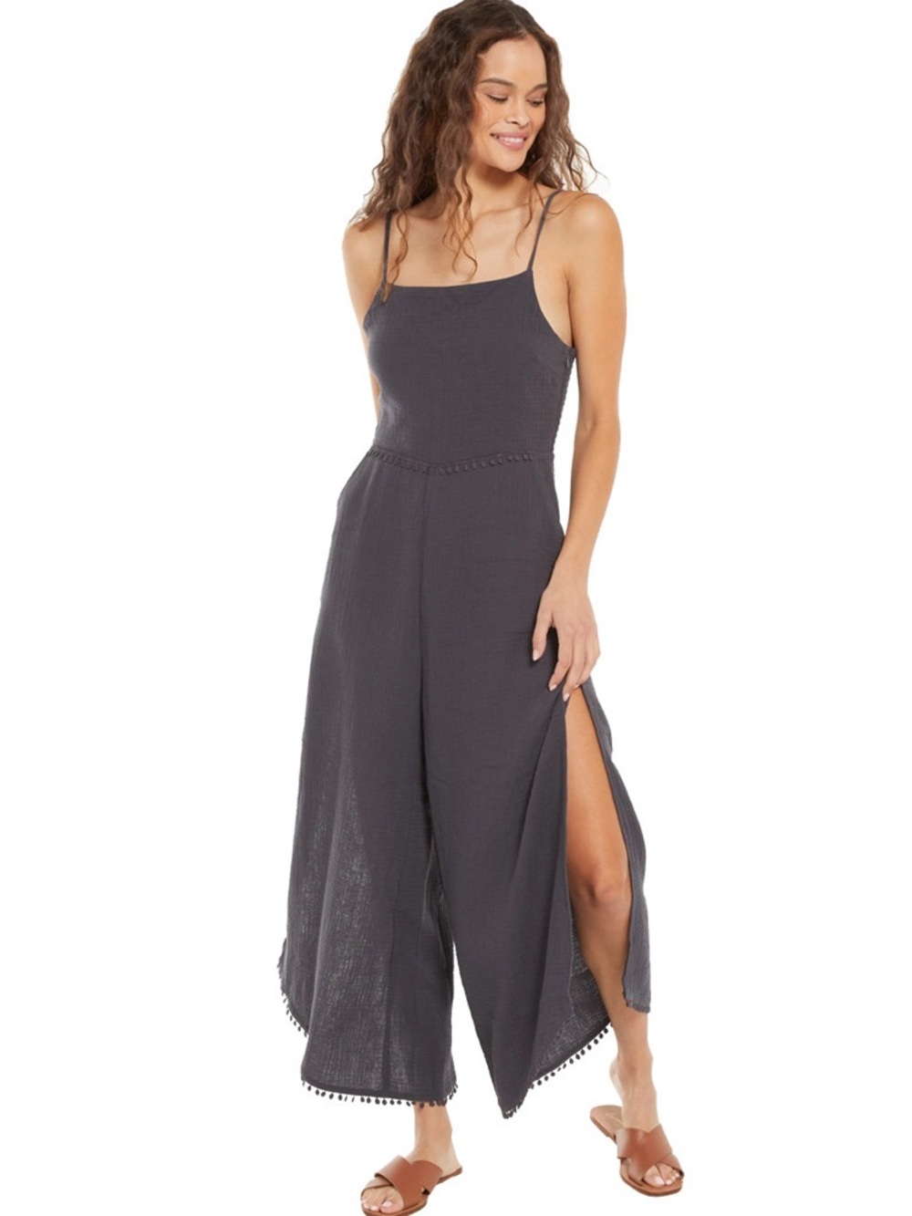 Z Supply Charcoal Grey Wayfarer Gauze Jumpsuit